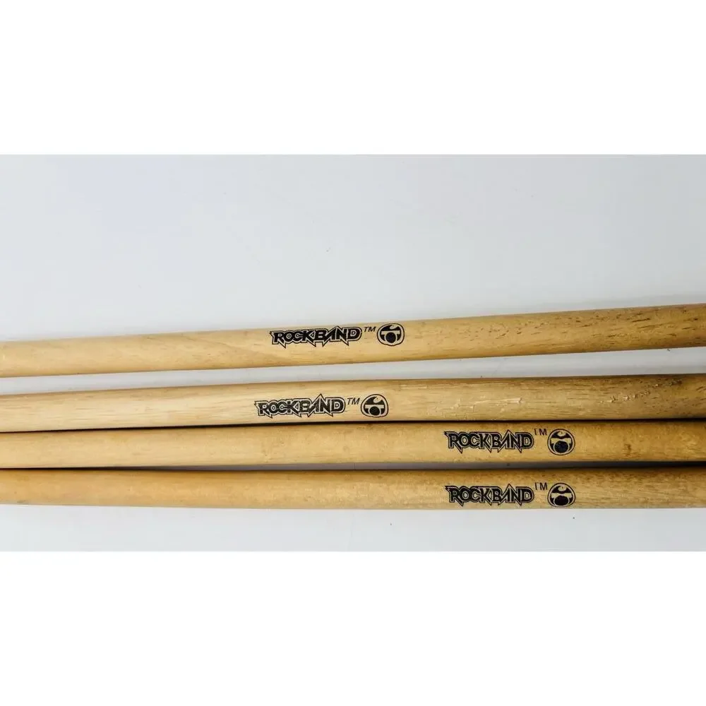 2 Sets of Guitar Hero Rock Band Replacement OEM Wooden Drum Sticks VG Condition